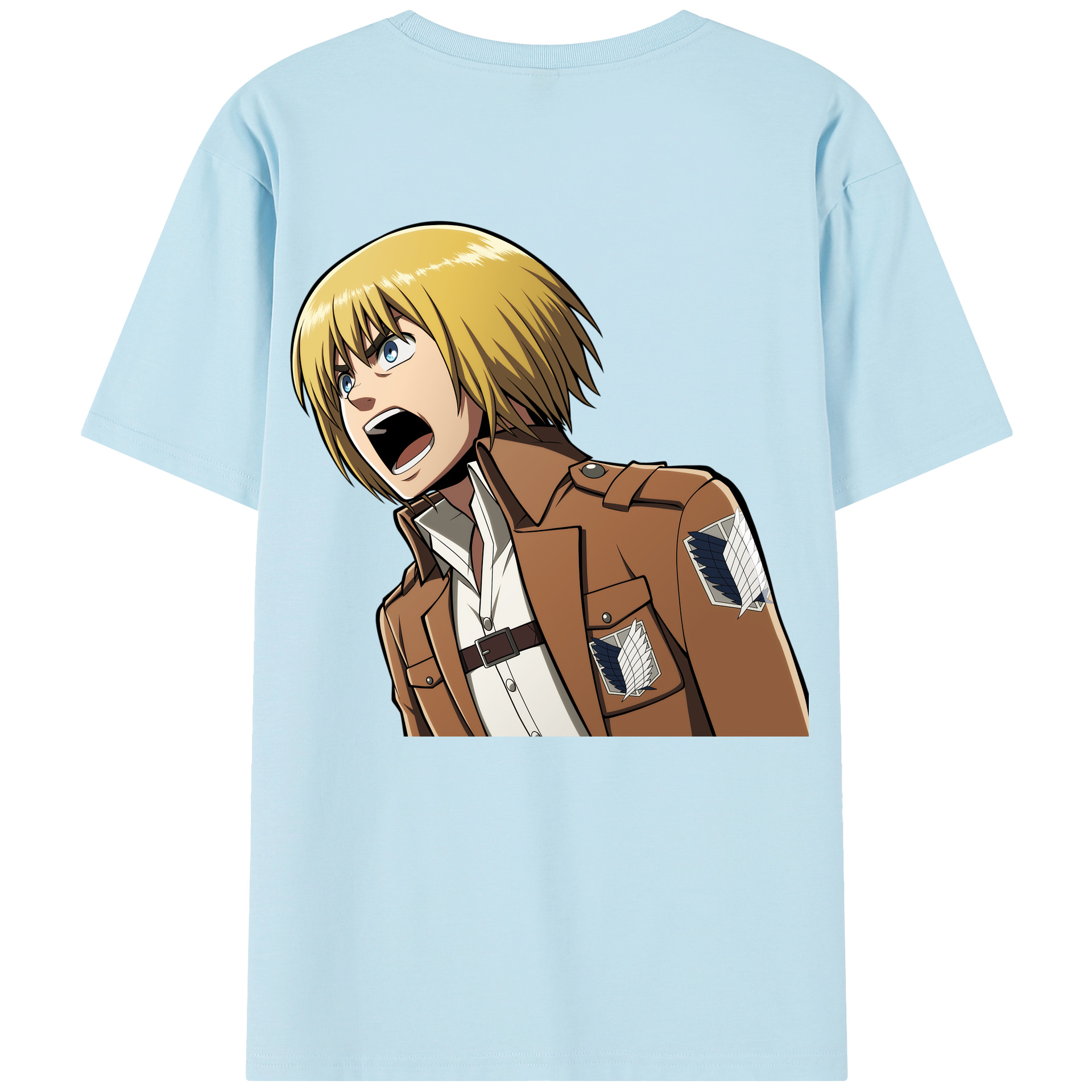 （画像用） 進撃の巨人 アルミン·アルレルト Attack on Titan Armin Arlert 綿100％半袖Tシャツ（背面プリント）